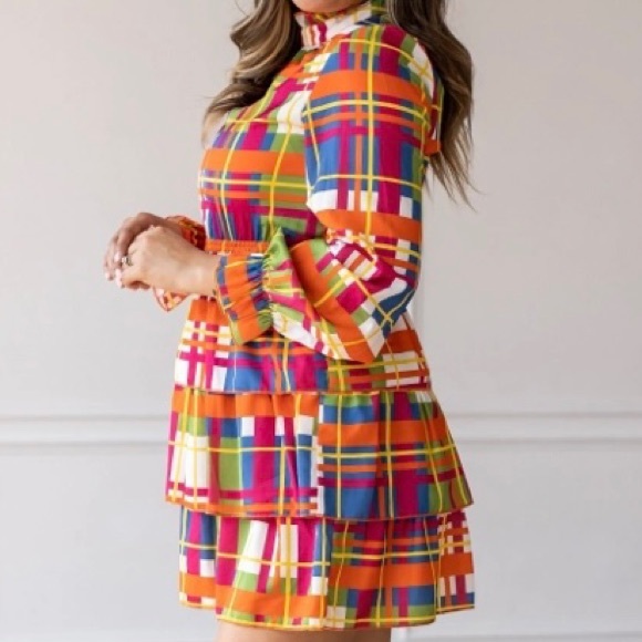 Multicolor Ruffle Dress Size 3X - Picture 2 of 3